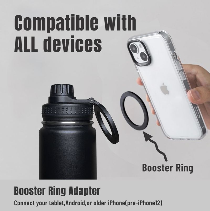 Stainless Steel water bottle with magnetic Phone holder