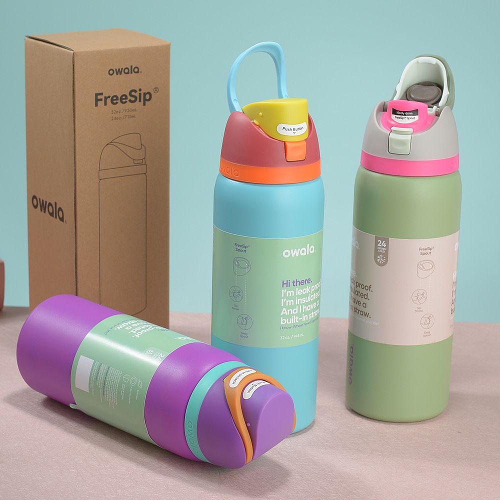 Dual-Function Stainless Steel Water Bottle with Free-Sip Lid