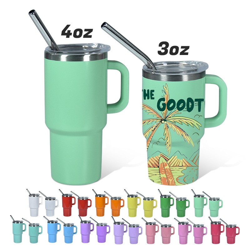 3oz 4oz double wall stainless steel tumbler with handle