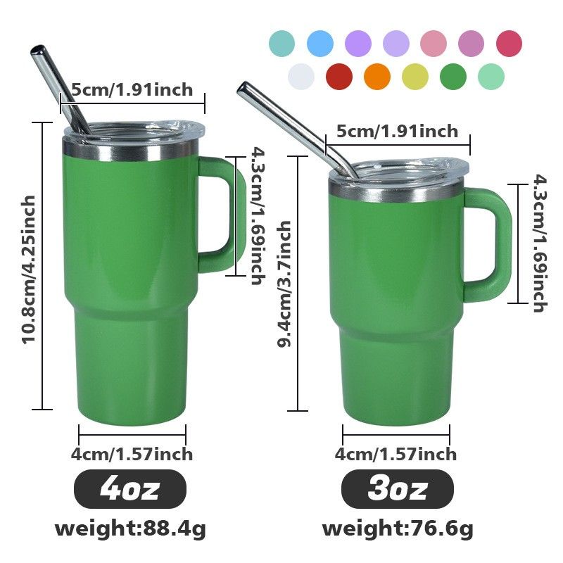 3oz 4oz double wall stainless steel tumbler with handle
