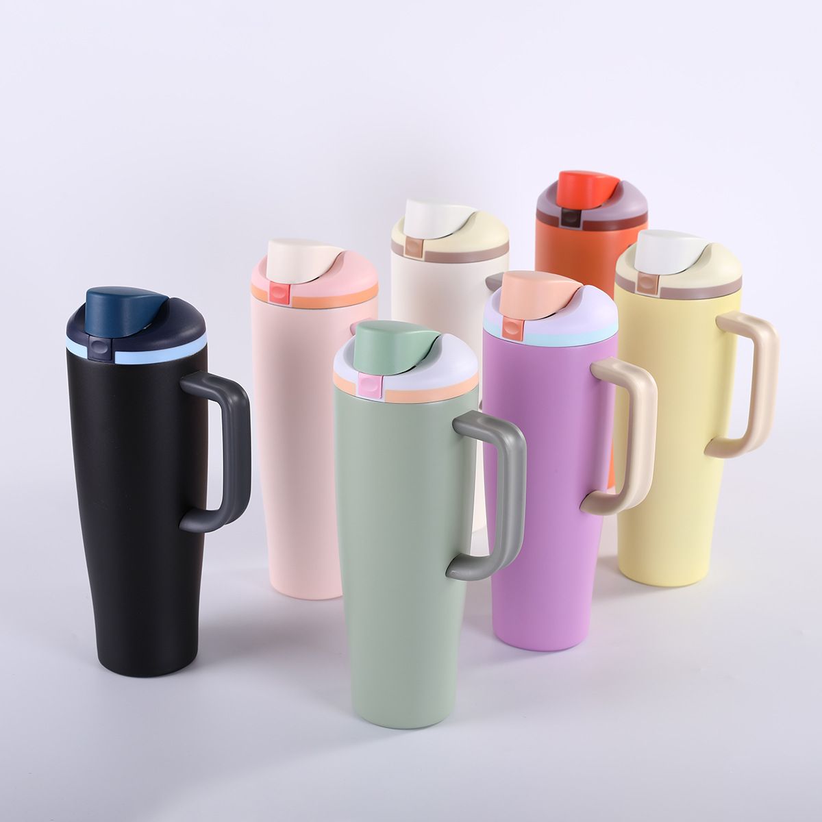 Dual-Drink 40oz Stainless Steel Insulated Tumbler with Handle