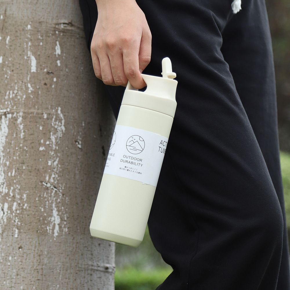 Leak-proof 550ml Stainless Steel Insulated Water Bottle with Straw