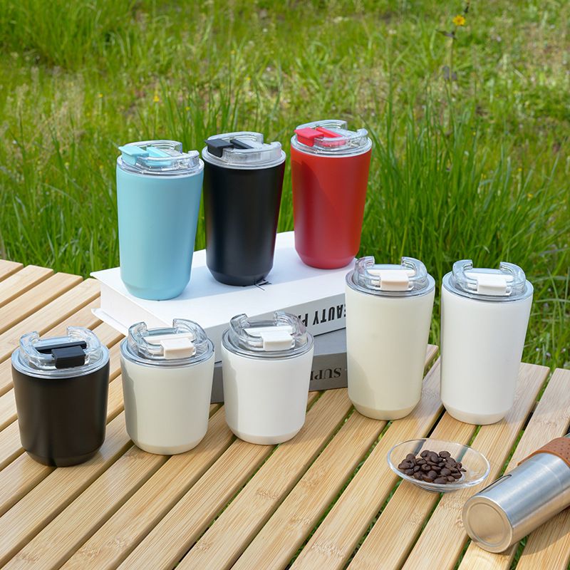 Stainless Steel Flip Top Tumbler for Office, Home & Camping