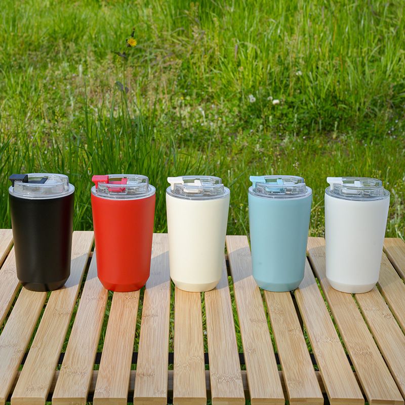 Stainless Steel Flip Top Tumbler for Office, Home & Camping