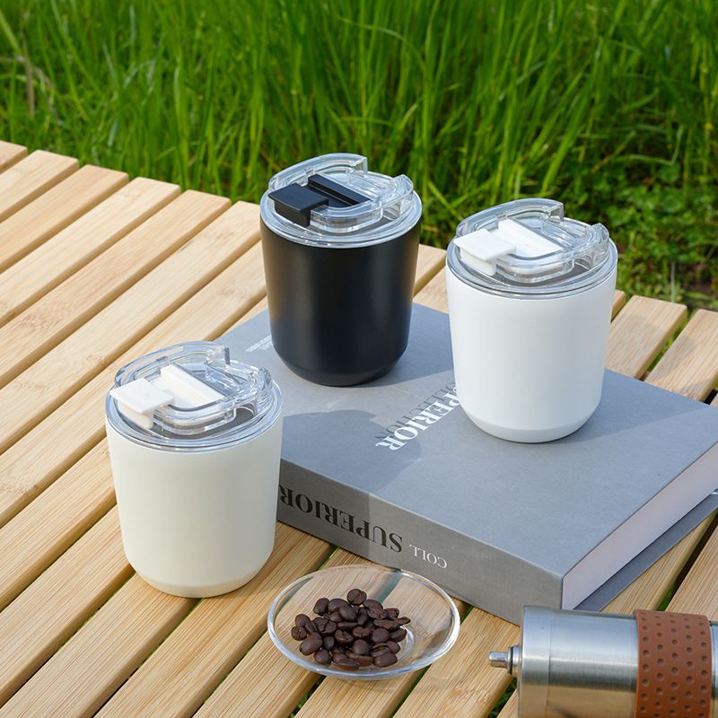 Stainless Steel Flip Top Tumbler for Office, Home & Camping