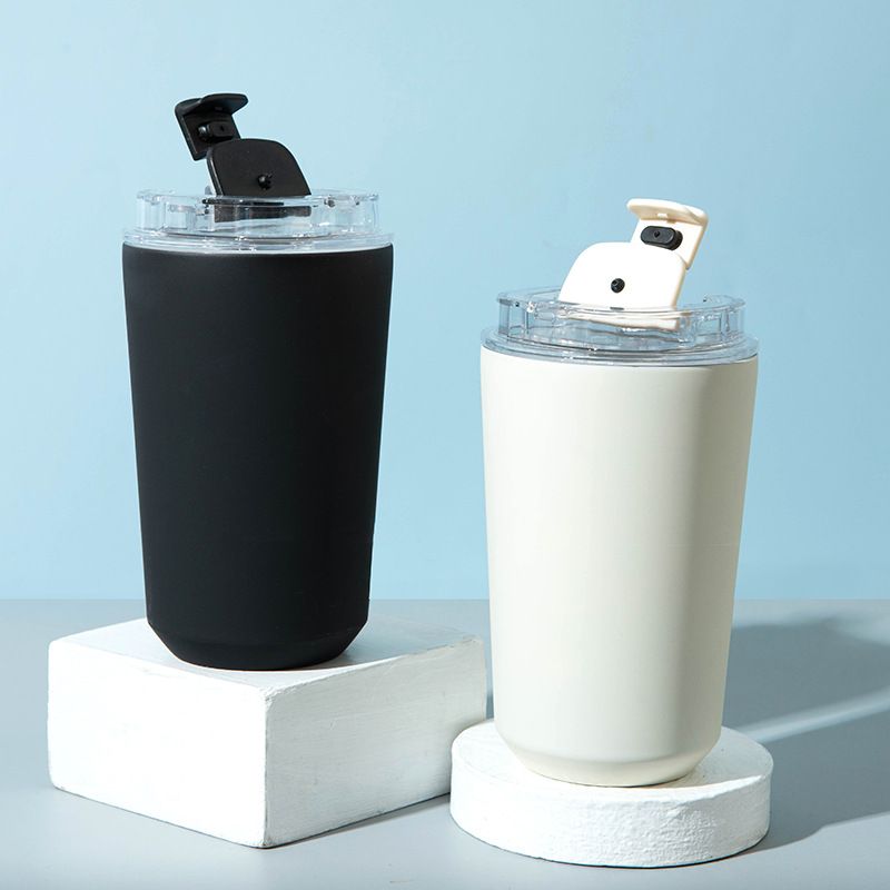 Stainless Steel Flip Top Tumbler for Office, Home & Camping