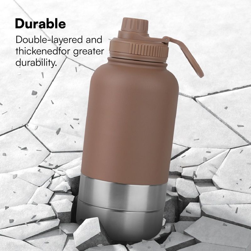 Portable Pets Feeder Water Bottles 32oz 3 in 1 Stainless Steel Insulated Travel Dog Bottle with Handle and Storage