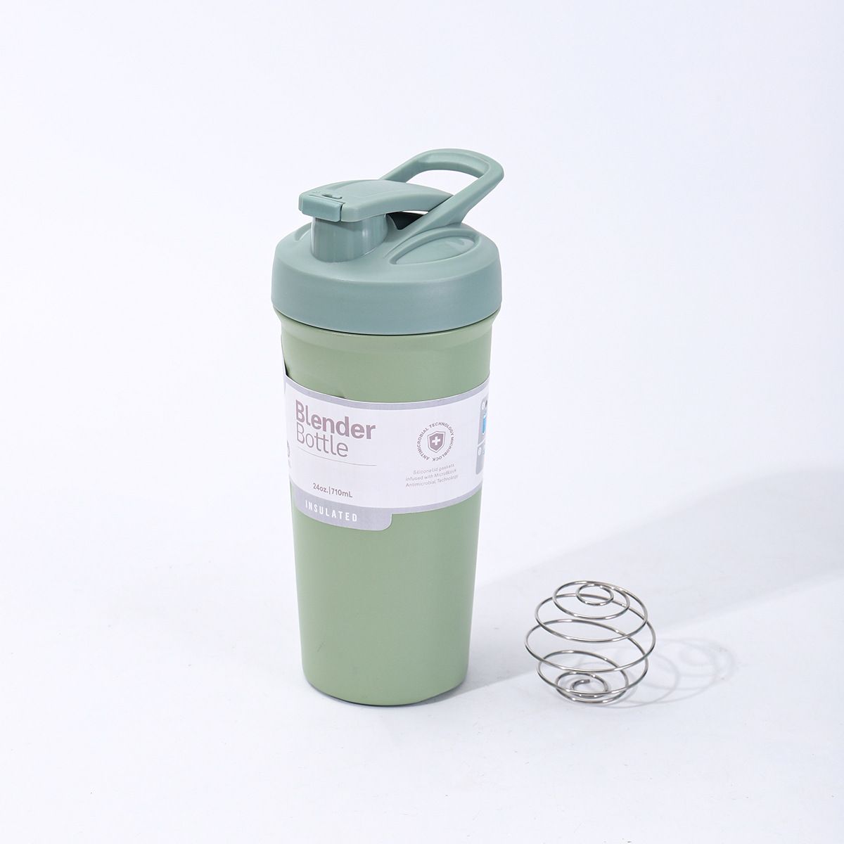 24oz Stainless Steel Insulated Blender Bottle with Handle